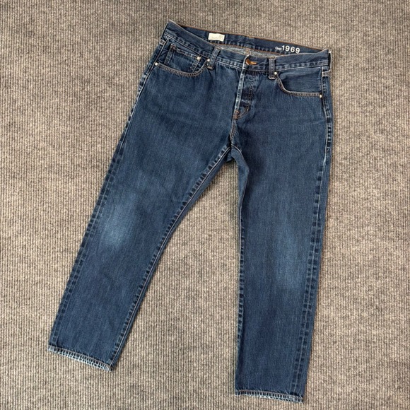 Gap 1969 Original Fit Jeans Womens 32R High Rise Button Fly Dark Wash Denim - Picture 1 of 13